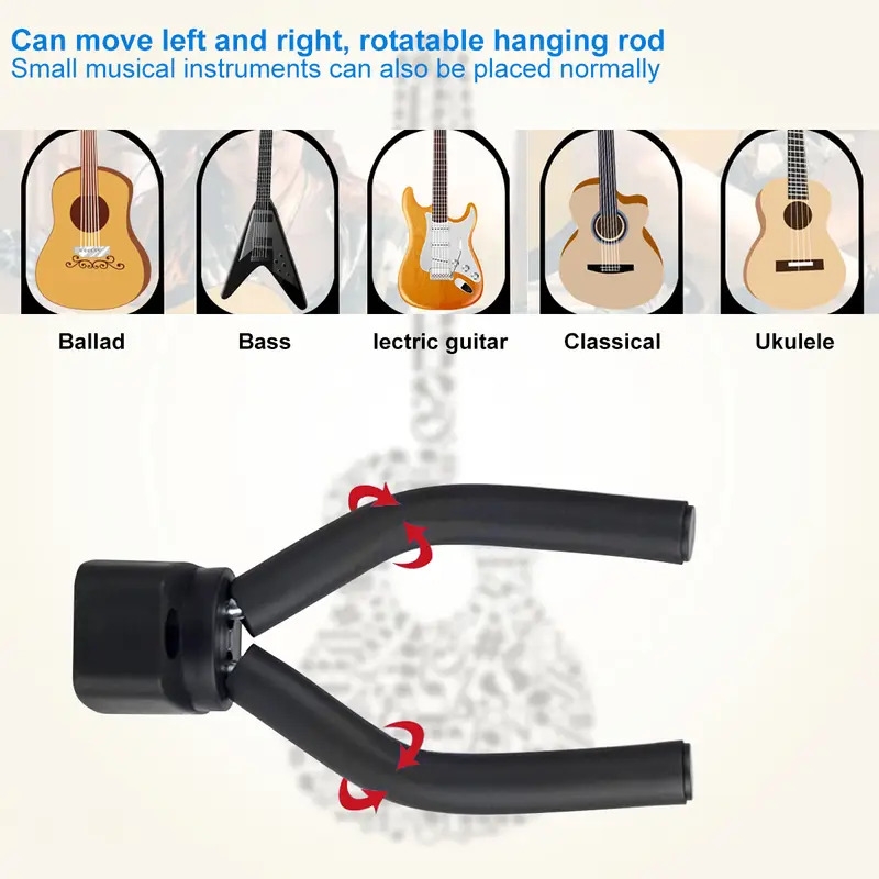 10 个吉他挂钩，适用于各种尺寸的吉他、低音吉他、曼陀林、班卓琴，可安装在墙上 商品详情 7