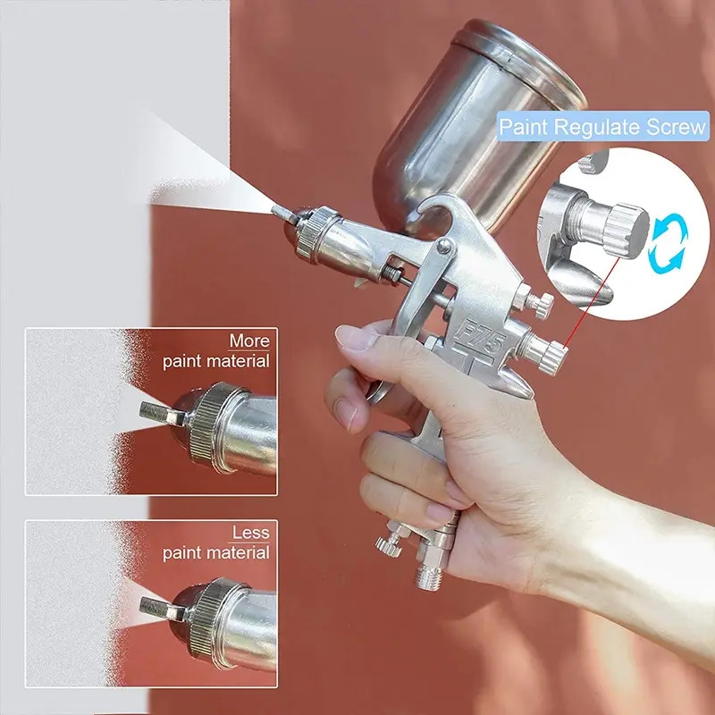 400ml spray gun professional pneumatic airbrush sprayer alloy painting atomizer tool with hopper for painting cars details 3