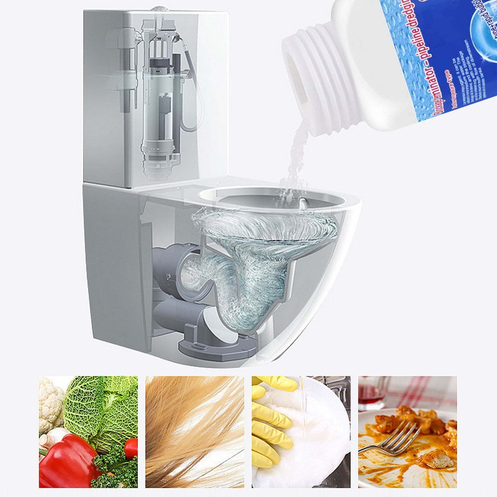 Acssart Sink and Drain Cleaner, 2024 Acssart Drain Cleaner, Wild Tornado Sink and Drain Cleaner, Wild Sink and Drain Cleaner, Wild Pipe Cleaner, Fast Foaming Drain Cleaner for Kitchen & Pipes