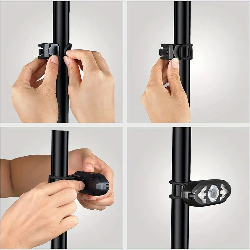 bicycle taillights with turn lights wireless remote control usb charging for night safety bike taillights details 4