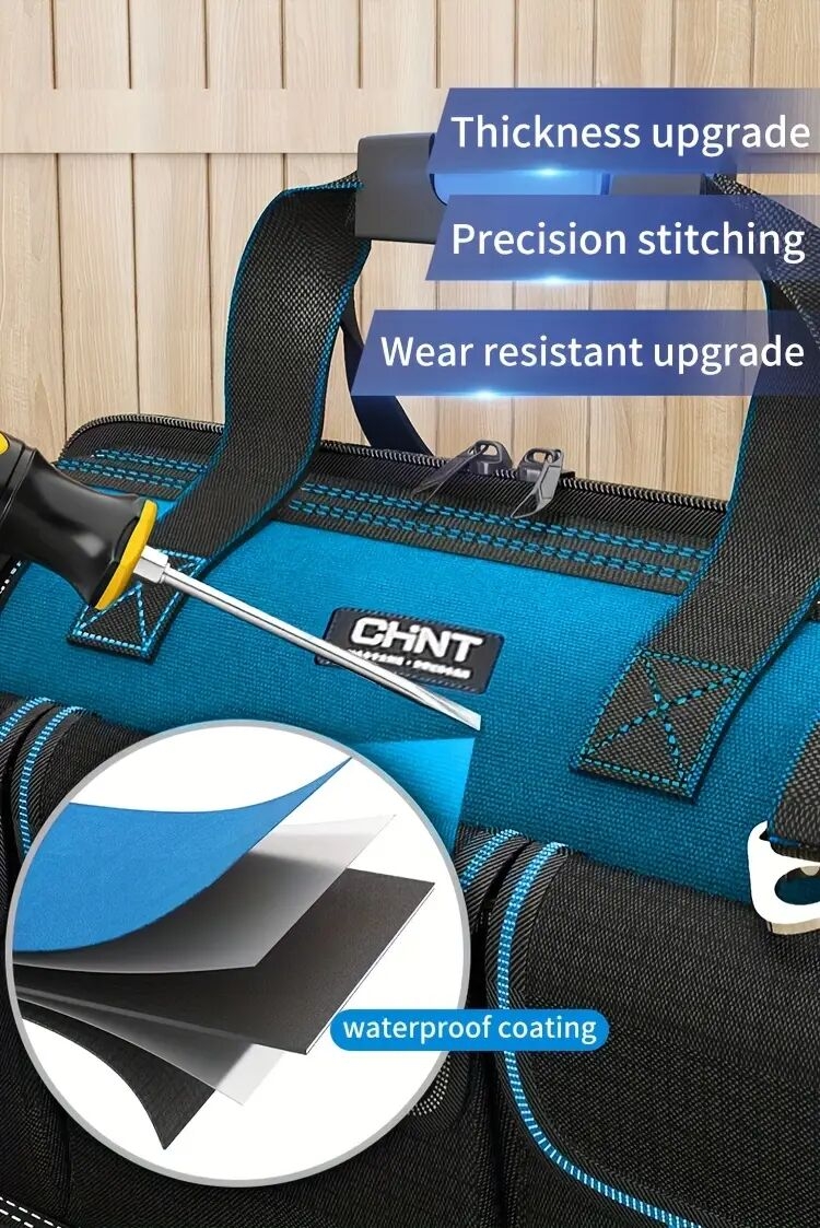 toolkit canvas thickened hand   multifunctional electrician air conditioning repair large portable tool bag details 2