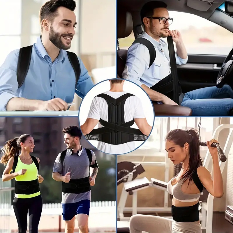 posture corrector back brace with 8 shape pull straps and fiberglass support rods hand wash only pull on closure electricity free battery free for spinal alignment and pain relief 2