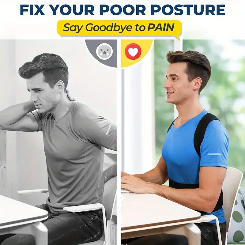 posture corrector back brace with 8 shape pull straps and fiberglass support rods hand wash only pull on closure electricity free battery free for spinal alignment and pain relief 3