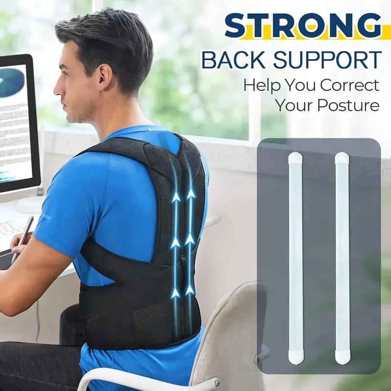 posture corrector back brace with 8 shape pull straps and fiberglass support rods hand wash only pull on closure electricity free battery free for spinal alignment and pain relief 1