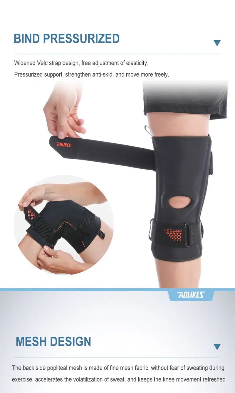 1pc neoprene knee support with four spring support provides compression and stability for sports and exercise order one size up details 6