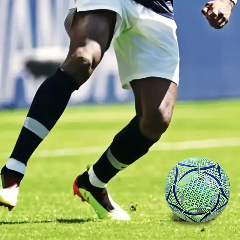 anti slip luminous soccer ball   night training football for indoor and outdoor grass training competition for stocking stuffers 3
