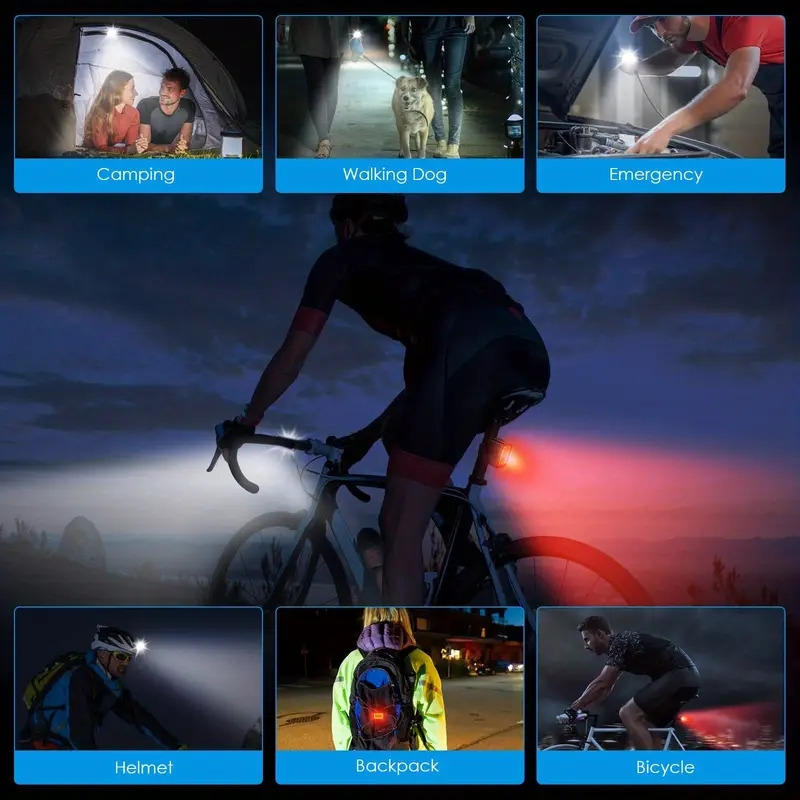 super bright usb rechargeable bike light set for night riding safety front and rear taillight with long battery   accessories details 3