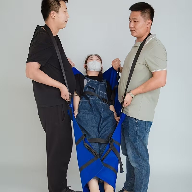 A Portable, Oxford Cloth Stretcher for Home Use, Designed for Easy Folding And Transporting Paralyzed Individuals Up And Down Stairs, Featuring a Multifunctional, Thickened Transfer Pad for Emergency Situations