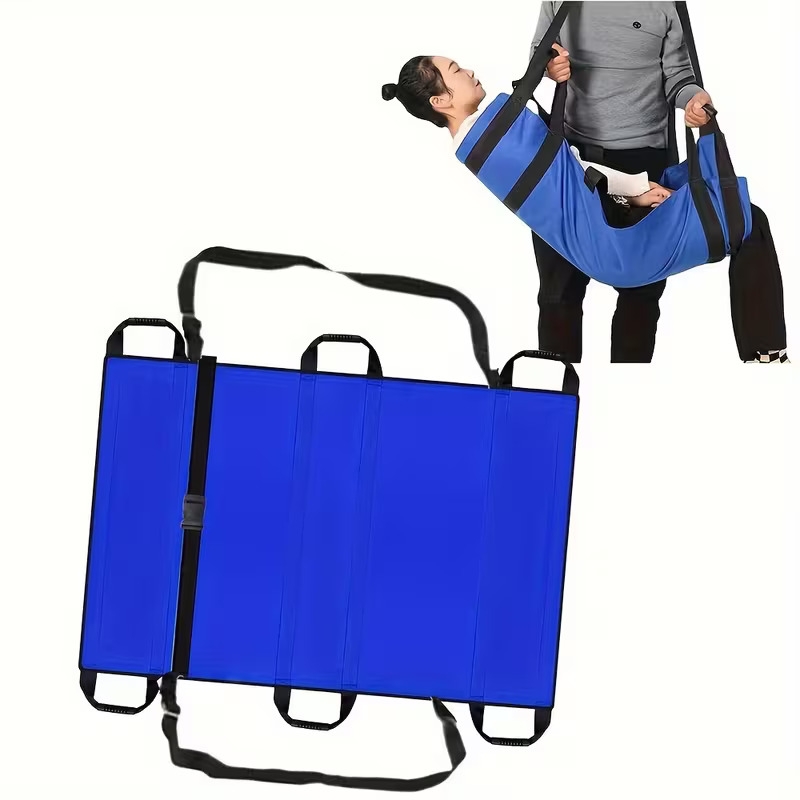 and repositioning aid durable nylon lift sheet for elderly and disabled washable bedridden care positioning pad with multiple carry handles 0