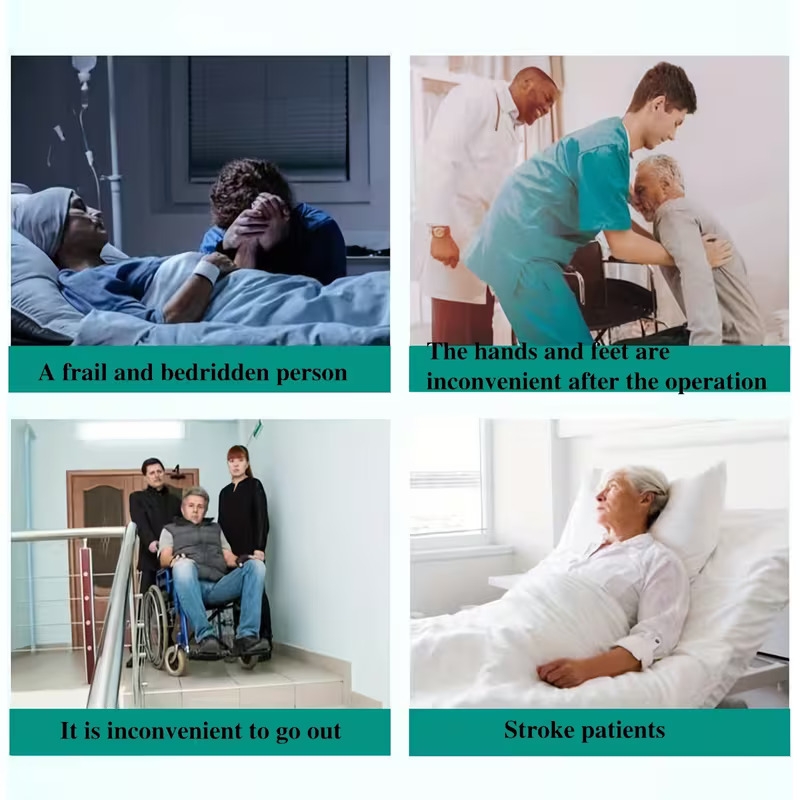 and repositioning aid durable nylon lift sheet for elderly and disabled washable bedridden care positioning pad with multiple carry handles 4