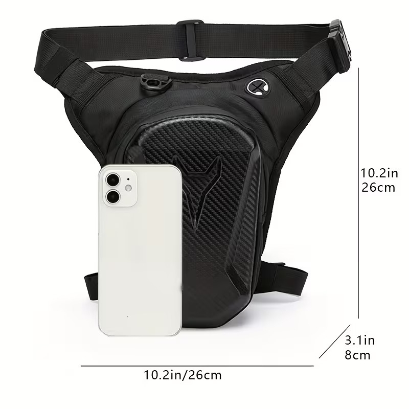mens   motorcycle leg pack synthetic synthetic adjustable strap zipper closure black outdoor gear for hunting fishing   use motorcycle gear secure storage pouch durable zipper closure Product details 5