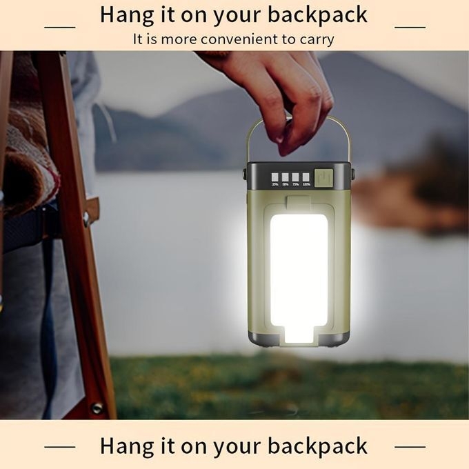 product_image_name-Generic-Rechargeable Solar Camping Lantern, USB Charging Flashlight, Portable Hanging Tent Light, Six Lighting Modes, Foldable Four-Leaf Clover LED Spotlight-3
