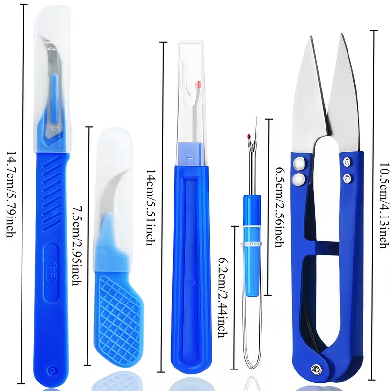 7件套缝纫工具套装，含拆线器、穿线器、拆缝剪刀，适用于去除缝线、缝纫手工diy工具 商品详情 4