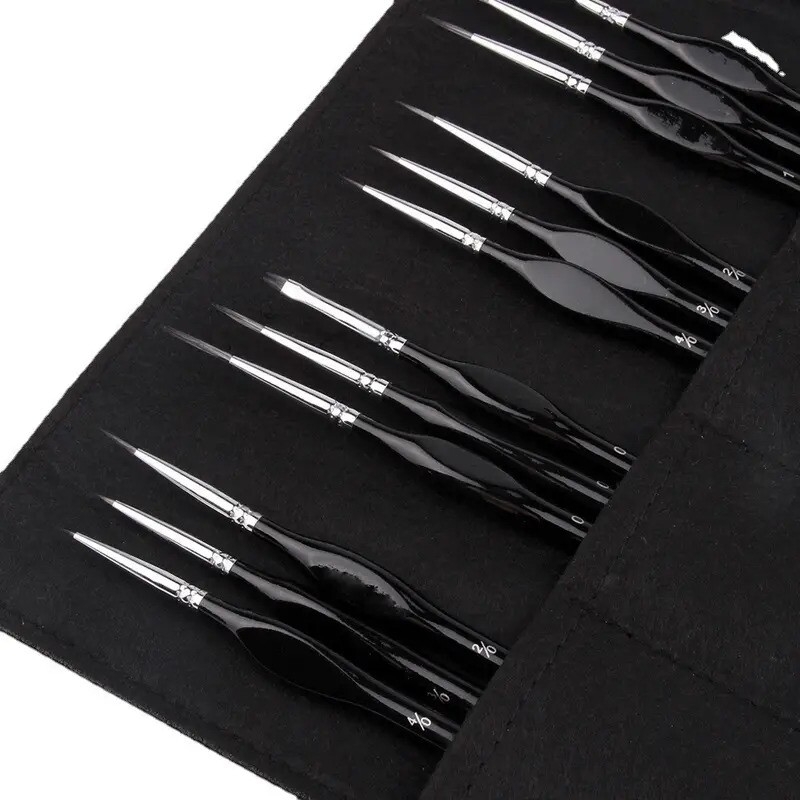 micro detail paint brush set 15pcs miniature painting brushes for fine detailing art painting watercolor oil acrylic face nail craft models rock painting details 5