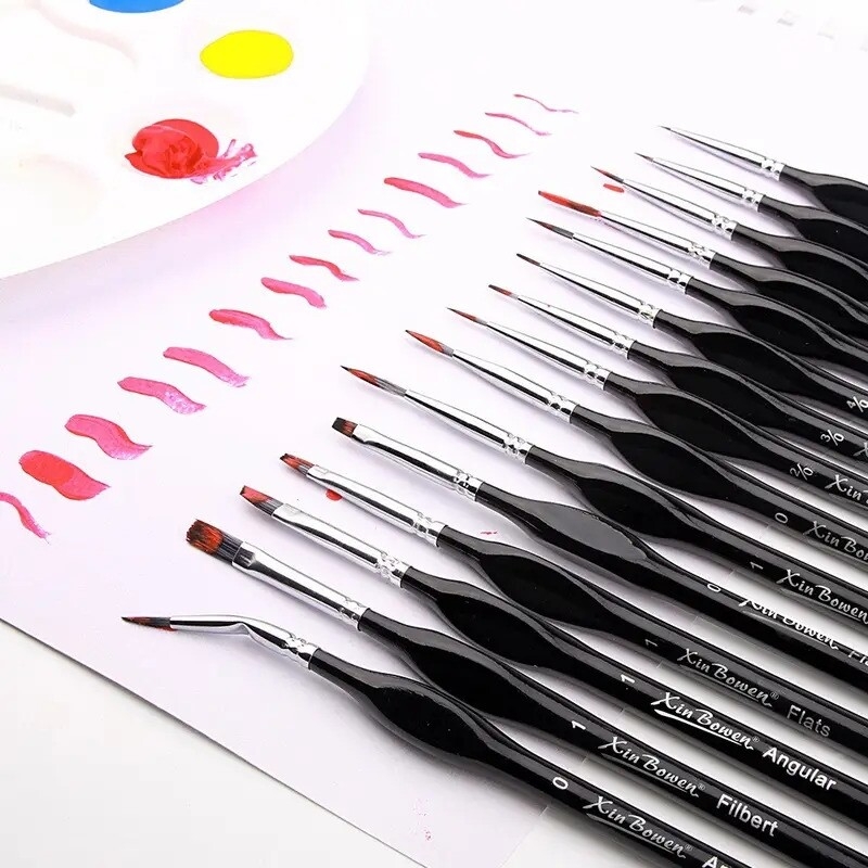micro detail paint brush set 15pcs miniature painting brushes for fine detailing art painting watercolor oil acrylic face nail craft models rock painting details 4