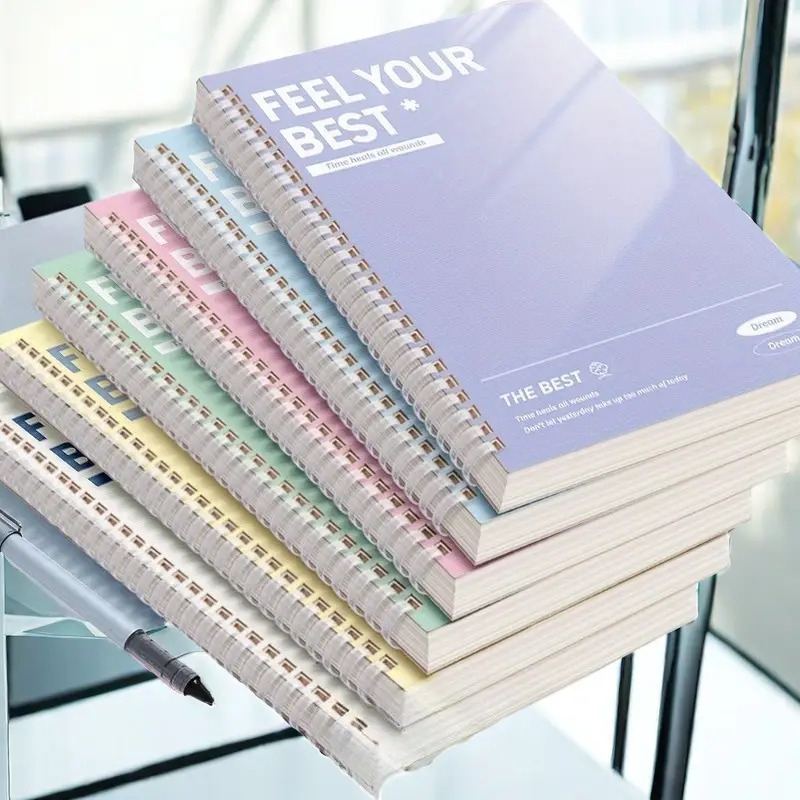 6 pack a5 spiral notebooks with hard cover 60 pages each steno pads for office and school multi color simple lined journals great for study notes and christmas gifts 6 a5 soft coil 0