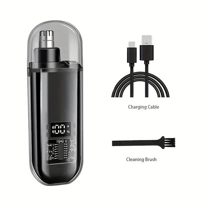 usb rechargeable nose and ear hair trimmer for men portable electric nasal hair clippers with 150mah lithium battery mini   fast charging via computer car usb interface suitable   14 plastic material 6