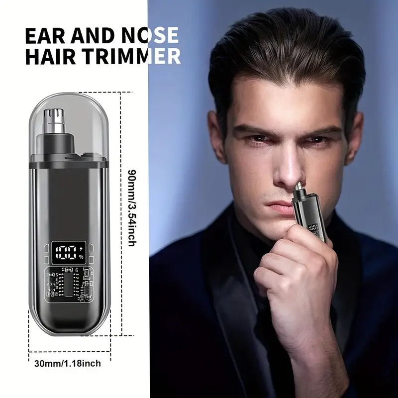 usb rechargeable nose and ear hair trimmer for men portable electric nasal hair clippers with 150mah lithium battery mini   fast charging via computer car usb interface suitable   14 plastic material 3
