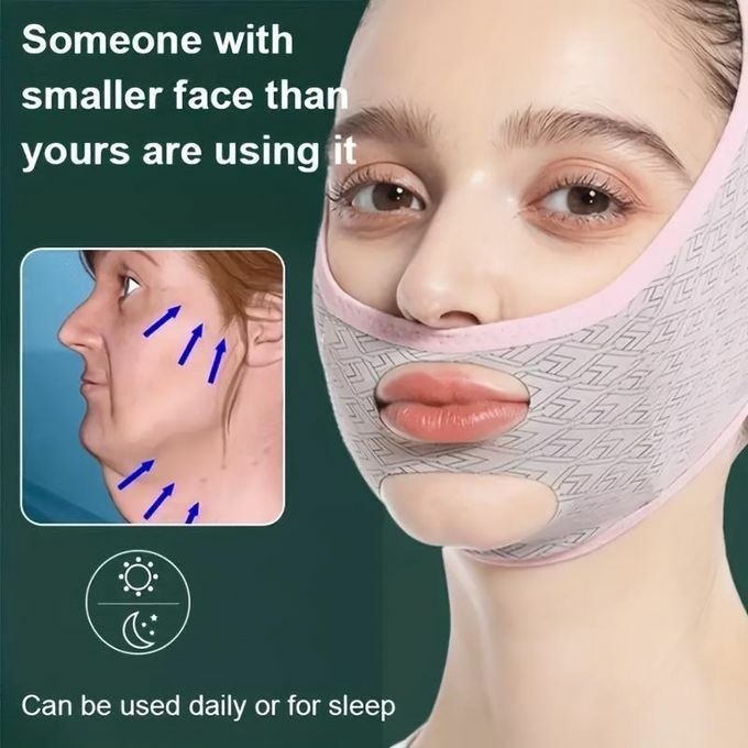 product_image_name-Generic-1pc Face Massage Strap, Face & Neck Lifting Band, Face Relaxation Sleeping Mask-1