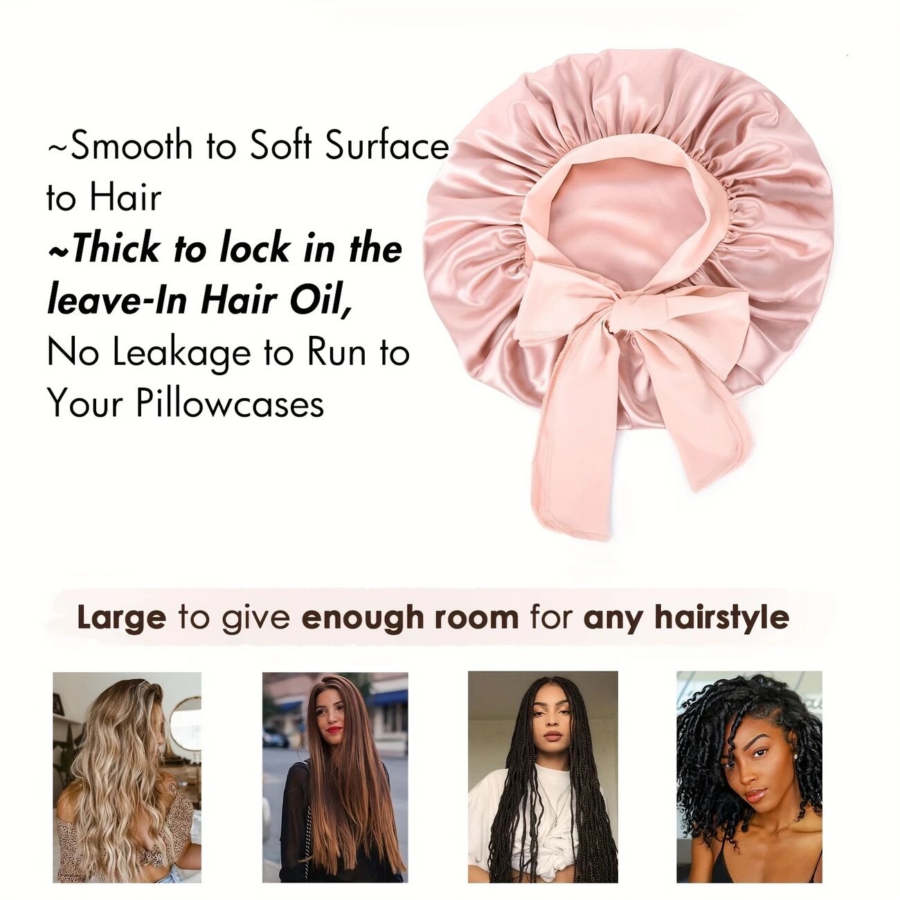   5件套无热卷发器&豪华缎面睡帽 | 春夏季防毛躁海浪，适合所有发型的夜间护理卷发套装 | 高级母亲节礼盒含丝绒直发棒及配饰 详情 8