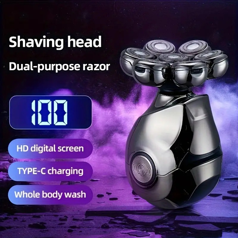 head shavers for bald men men grooming kit wet dry electric shaver beard trimer hair trimmer electric razor rechargeable bald shaving machine details 3