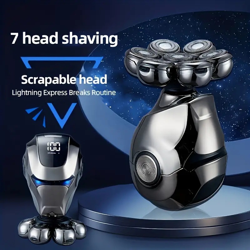 head shavers for bald men men grooming kit wet dry electric shaver beard trimer hair trimmer electric razor rechargeable bald shaving machine details 1