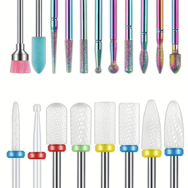 19 pieces nail art set with nail grinding dead skin remover tool nail machine accessories details 1