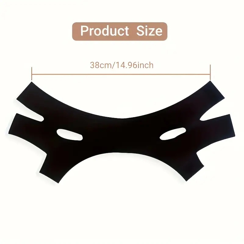 1 件 - 黑色 v 形提拉绷带，附双下巴减少面罩 - 透气布料，舒适贴合，脸部调理带，用于收紧鼻唇沟 4