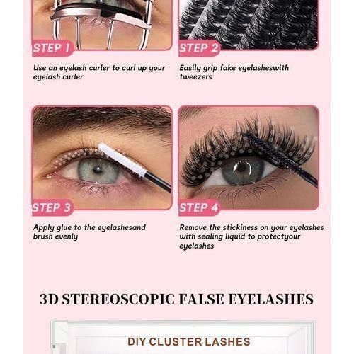 product_image_name-Homarom-Lash Extensions Kit Single Cluster False Eyelashes 340pcs Lash Clusters D Curl 8-16mm-5