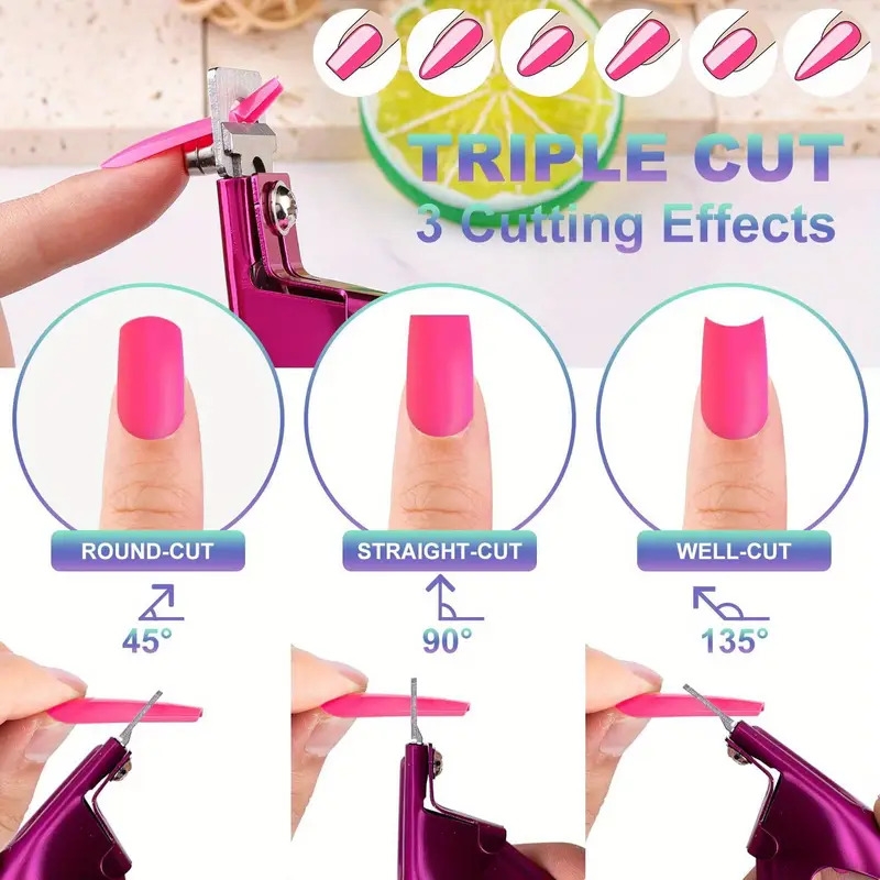 11件套专业指甲剪 - 重型不锈钢u型假指甲刀,带锋利刀片,符合人体工程学握把 - 适用于美甲沙龙、家庭、亚克力指甲,带刻度的指甲剪,美甲技术用品,美甲产品和设备,美甲用品 3
