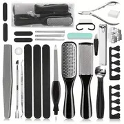 26 in 1 professional pedicure tools set stainless steel foot care kit foot rasp dead skin remover pedicure kit for men women travel 0 62lb details 1