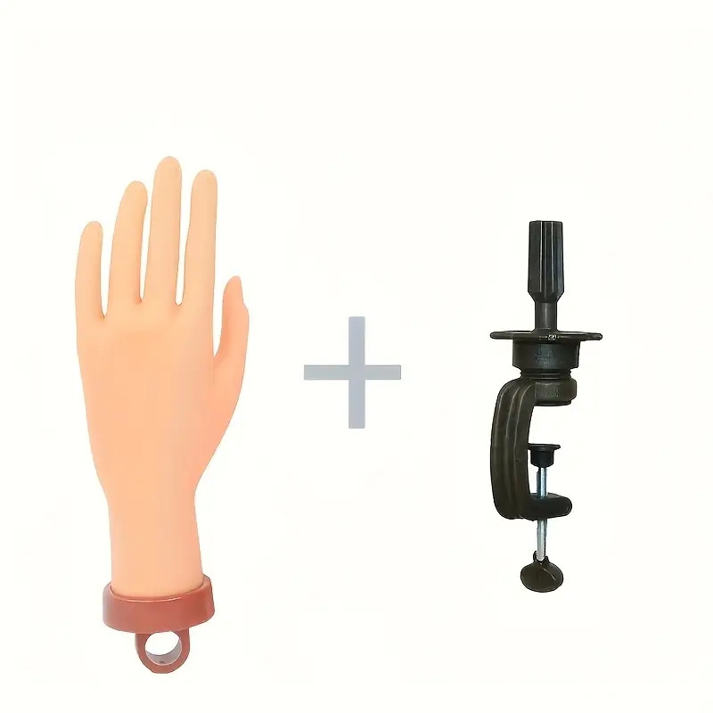 美甲练习手模 - 逼真掌部与灵活指尖，适用于指甲训练