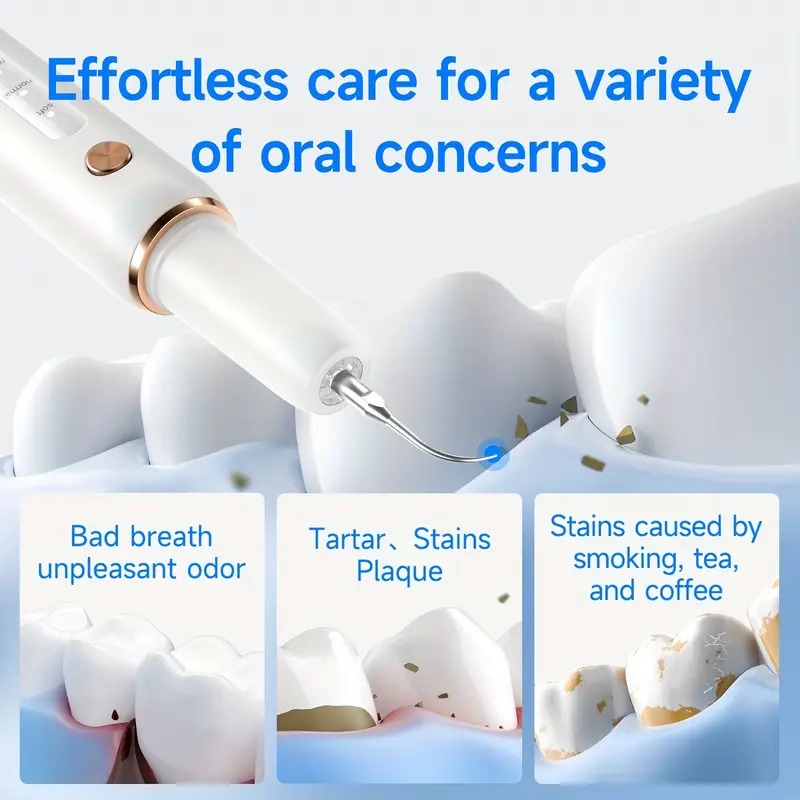 CURVY MOON 电动牙齿清洁器，带 5 种模式，USB 可充电，3 个金属附件和 2 个可更换刷头 - 高级牙垢清除，口腔健康和清新呼吸，父亲节和母亲节的理想礼物，口腔卫生工具，时尚设计，耐用结构