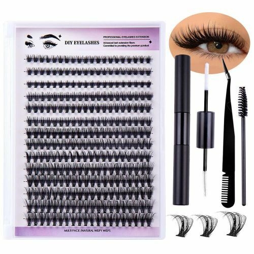 product_image_name-Generic-Halal DIY Lash Kit 280pcs - 8-16mm Vegan Clusters, Sweatproof for Wedding & Eid-1