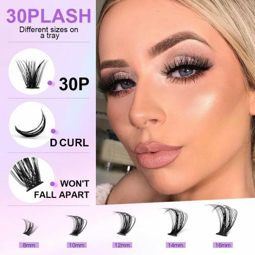 product_image_name-Generic-Halal DIY Lash Kit 280pcs - 8-16mm Vegan Clusters, Sweatproof for Wedding & Eid-8