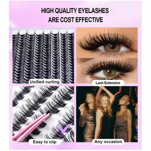 product_image_name-Generic-Halal DIY Lash Kit 280pcs - 8-16mm Vegan Clusters, Sweatproof for Wedding & Eid-6