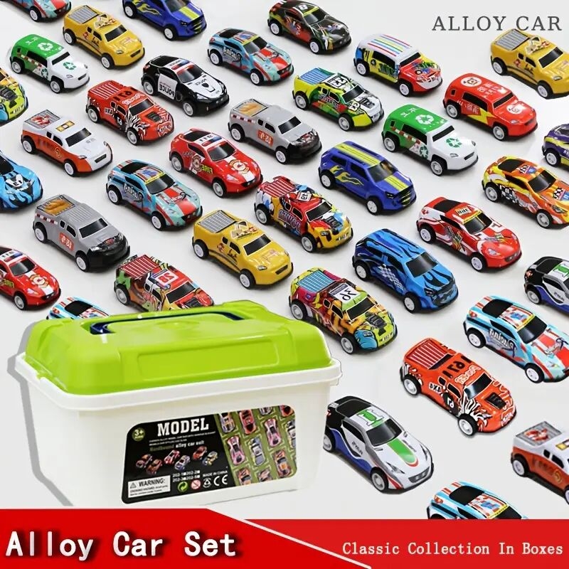 set of 30 mini toy cars with a storage bucket details 1