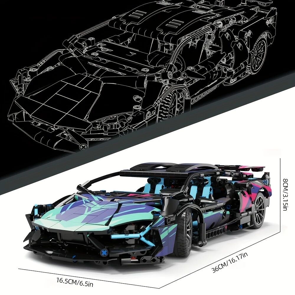 1314 pcs 1 14   car model building blocks kit sports car moc building blocks and construction toy adult collectible model cars set to build birthday or christmas gift details 1