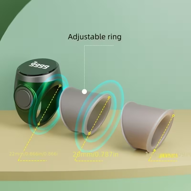 oled display counting ring tasbih featuring   friendly adjustable silicone ring easy to   and convenient     with a type c charging interface for easy   suitable for prayer counting zikr dhikr Product details 4