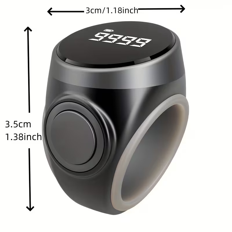 oled display counting ring tasbih featuring   friendly adjustable silicone ring easy to   and convenient     with a type c charging interface for easy   suitable for prayer counting zikr dhikr Product details 3