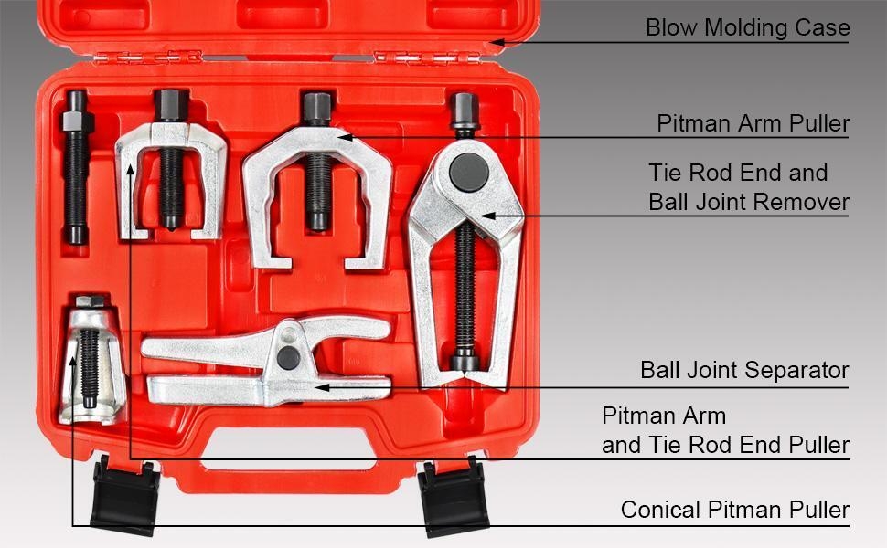 SnapFixMate Front End Service Tool Set with Automotive Ball Joint Separator Tie Rod End Puller Pitman Arm Remover 5 PCS Removal Splitter Kit for Car SUV Light Truck Pickup fathersdaygift