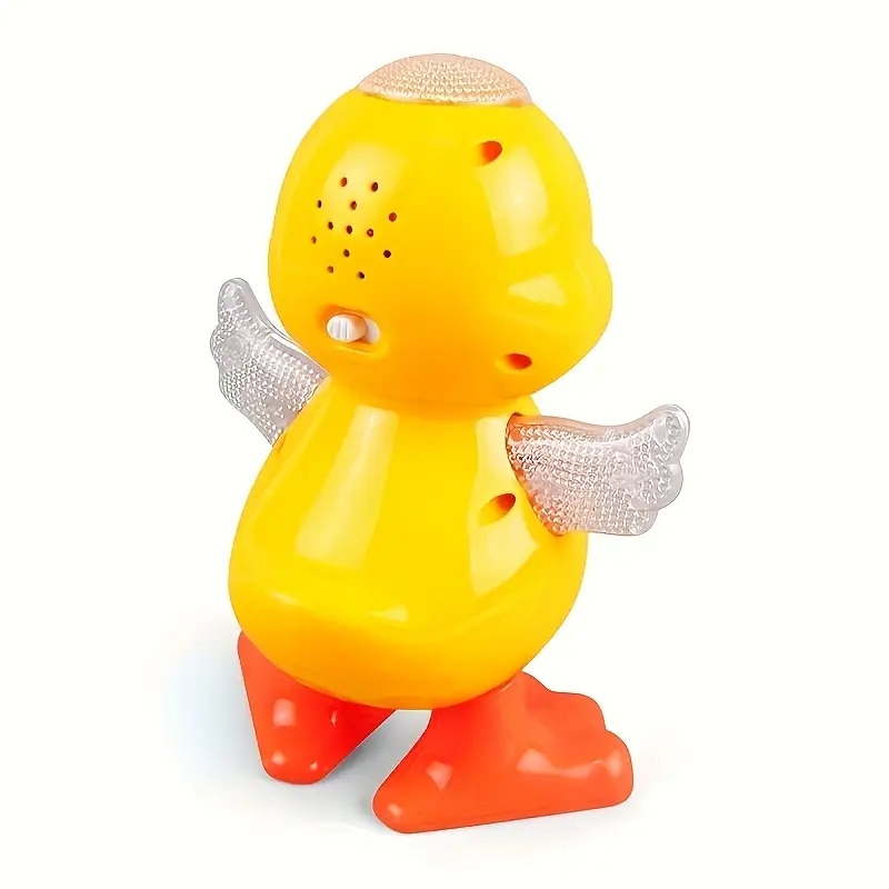 interactive dancing duck toy with music dynamic lights and eye blinking effects educational cartoon animal toy   plastic construction with battery not included for toddlers 0 3 years ideal for halloween and christmas gifts 5