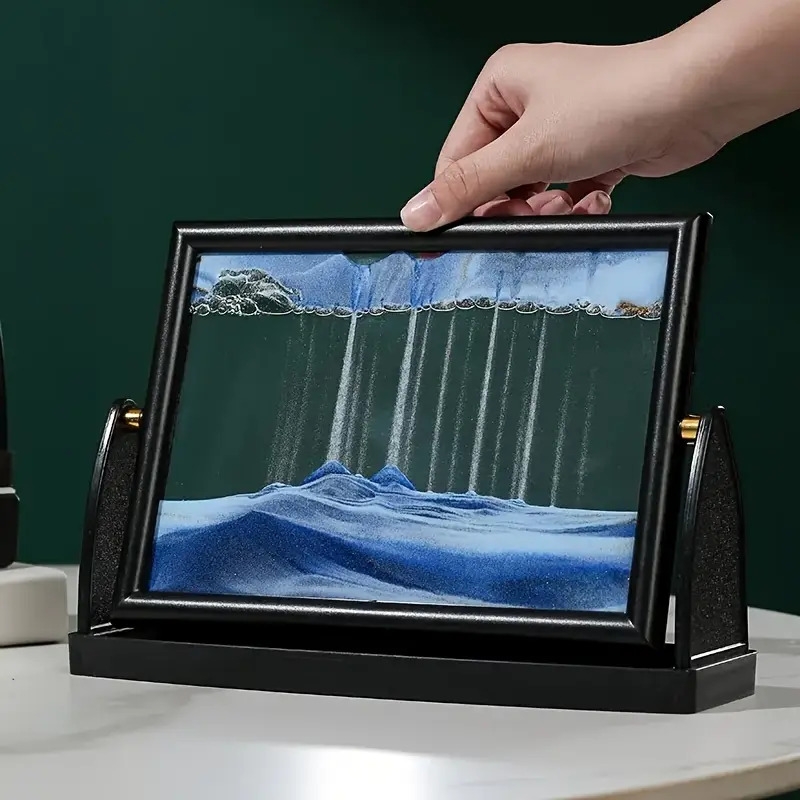 迷人风格 3d 流沙定时器 - 旋转玻璃沙艺术，独特的家居和办公室装饰，完美的节日礼物，非常适合房间装饰 商品详情 1