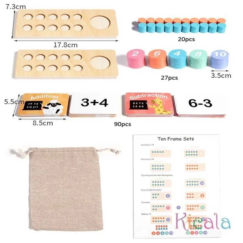 Kids Math Arithmetic Wooden Digital Decomposition Arithmetic Montessori Games Baby Early Learning Education ToysXJ241212