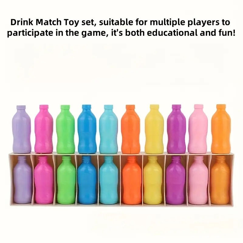 21件套色彩挑战瓶子拼图游戏套装，包含记忆与逻辑训练——配色策略桌游，内含21个彩色编码瓶子及收纳盒，适合家庭聚会游戏之夜、生日或万圣节派对游戏，青少年与成人教育益智游戏，提升记忆与问题解决能力，包含21个带彩色瓶盖的瓶子，完美适合团队游戏与战略思维 商品详情 6