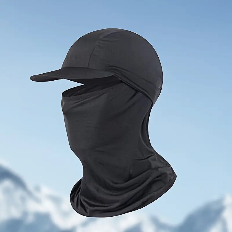 unisex cool camouflage outdoor sports mask thin breathable balaclava hats summer sun protection full face mask with hat suitable for cycling black 8