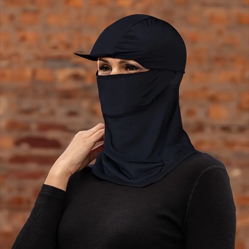 unisex cool camouflage outdoor sports mask thin breathable balaclava hats summer sun protection full face mask with hat suitable for cycling details 4