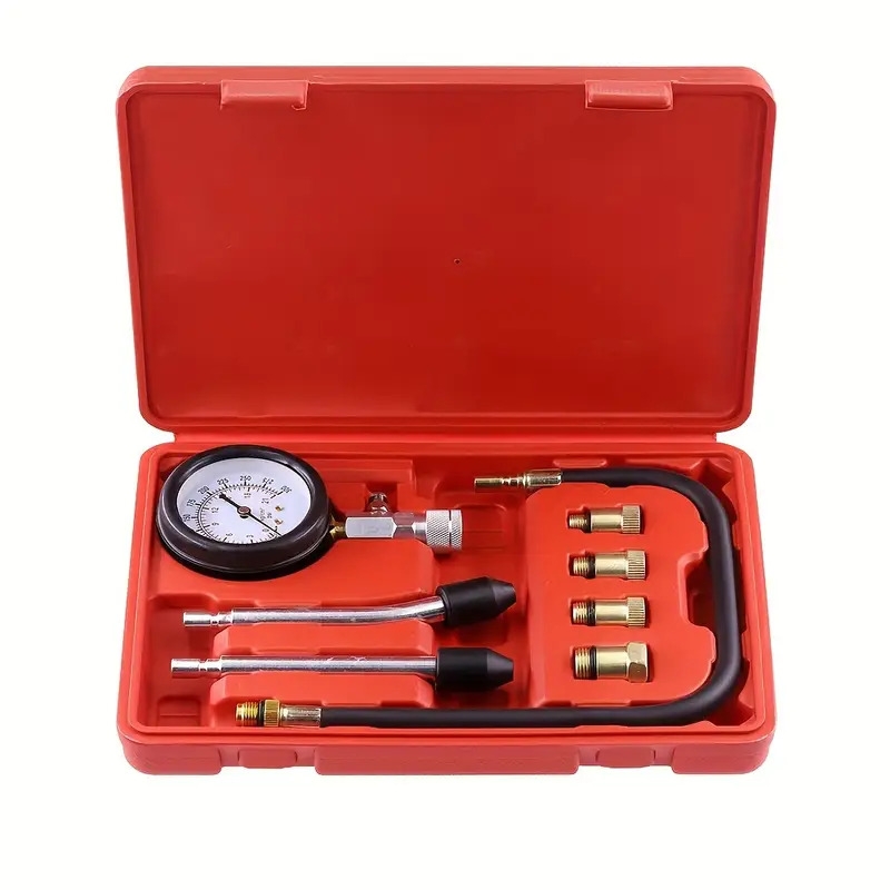 boost your vehicles performance with this 9pcs engine cylinder pressure gauge 0 300psi compression tester for cars trucks and motorcycles 1