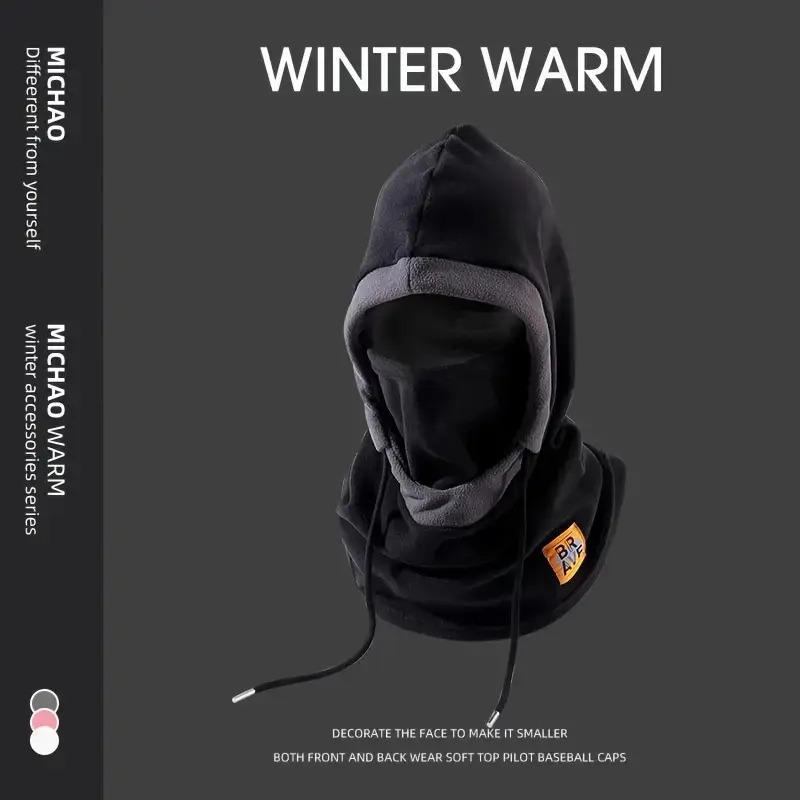 winter windproof face mask headgear cycling cap plush fleece scarf beanie for men women 3