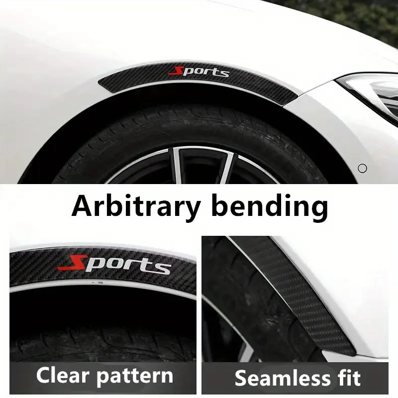 new car wheel eyebrow anti collision strip modified carbon fiber front and rear wheel eyebrow stickers to cover scratches decorative stickers details 2
